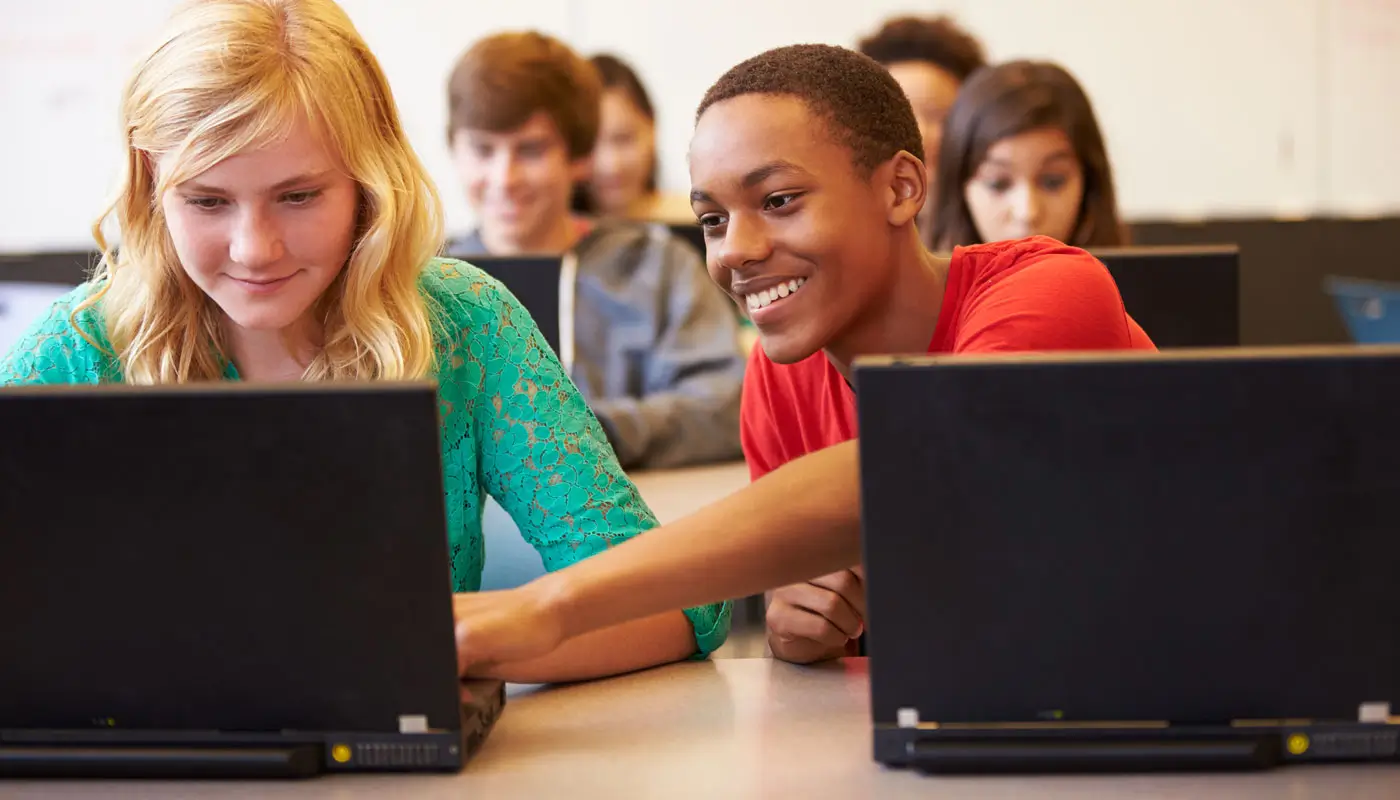 students with computers